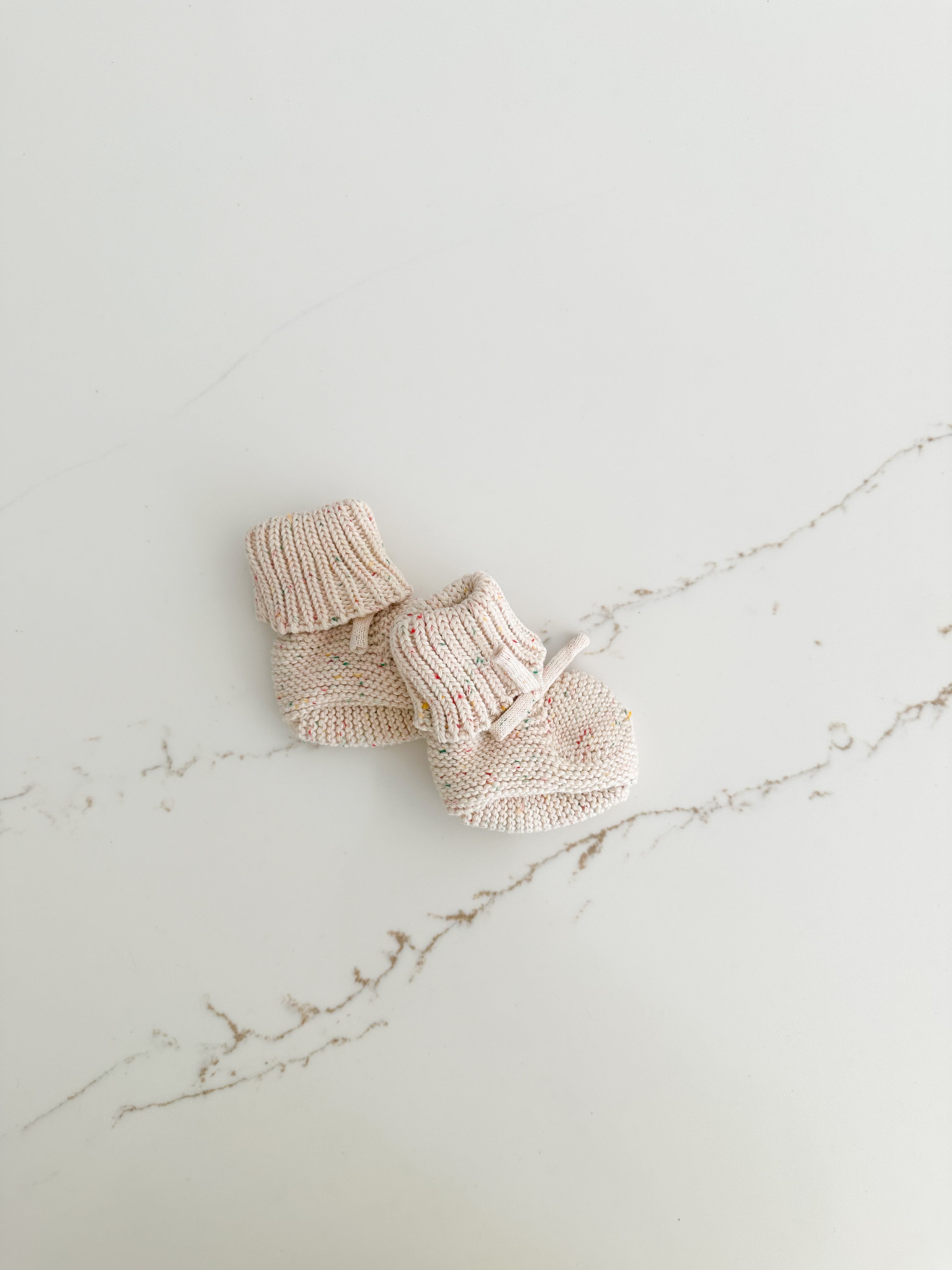 Sprinkled Knit Booties - Oat